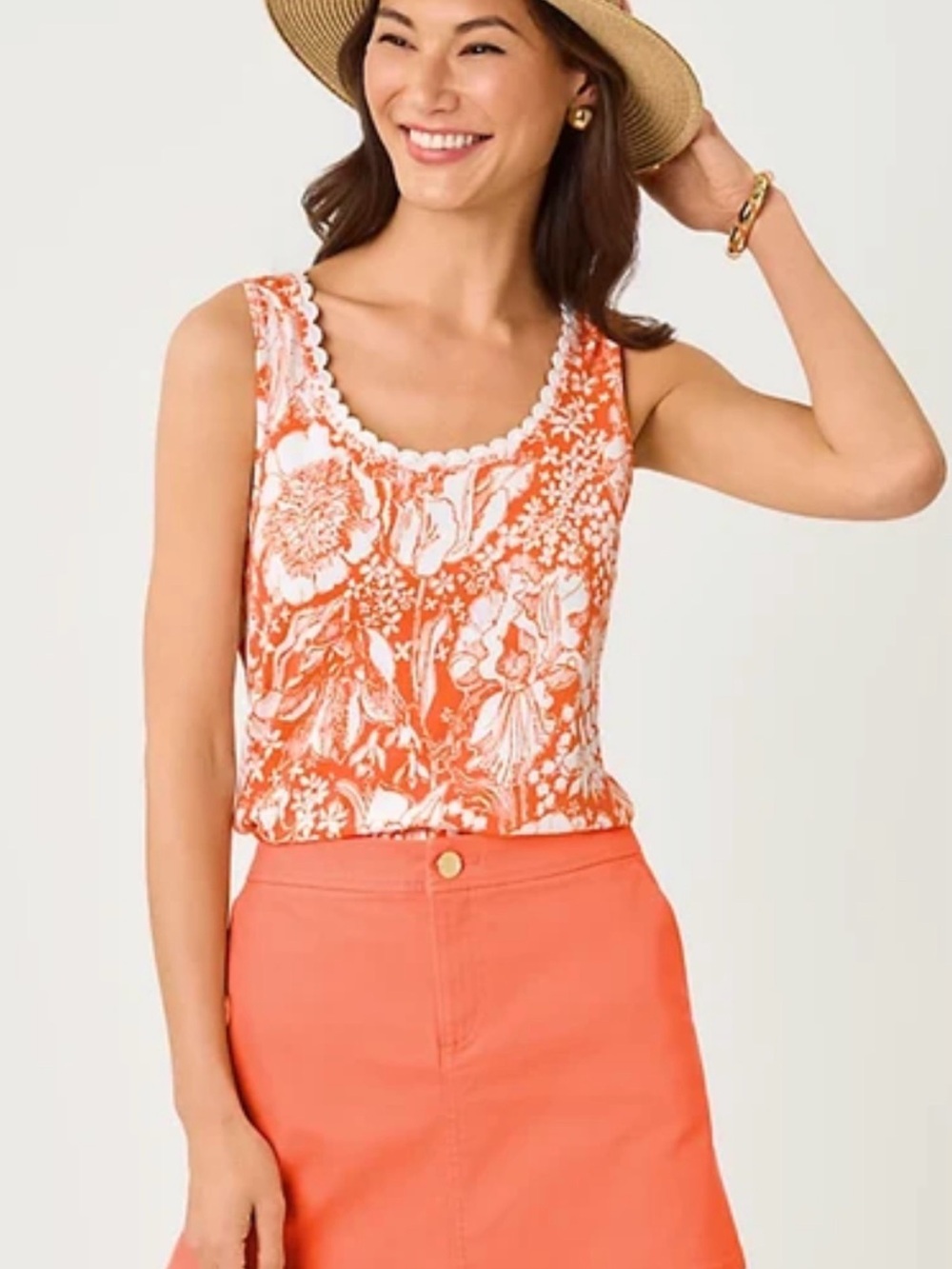 NWT- LILLY PULITZER Gabbie Crochet Trimmed Knit Tank Top / L